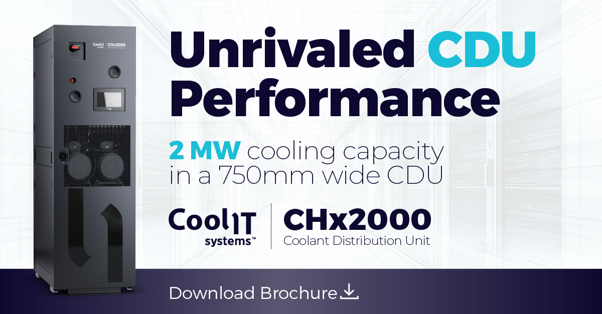 CoolIT Systems Announces Further Breakthroughs in Row-Based Coolant Distribution Unit Performance